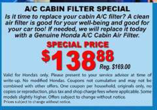 A/C Cabin Filter Special